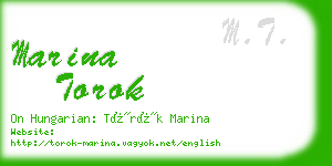 marina torok business card